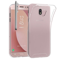 Samsung Galaxy J7 (2017) SM-J730F/DS/ J7 (2017) Duos J730F/DS: Accessoire Housse Etui Coque gel UltraSlim et Ajustement parfait + Stylet - TRANSPARENT