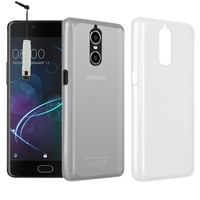 DOOGEE Shoot 1 4G 5.5": Accessoire Housse Etui Pochette Coque silicone gel + mini Stylet - TRANSPARENT