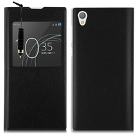 Sony Xperia L1 5.5": Etui View Case Flip Folio Leather cover + mini Stylet - NOIR