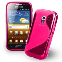 Samsung Galaxy Ace 2 i8160: Accessoire Housse Etui Pochette Coque Silicone Gel motif S Line - ROSE