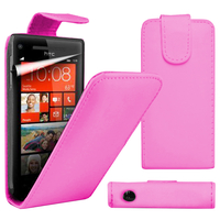 HTC Windows Phone 8S: Accessoire Etui Housse Coque Pochette simili cuir à rabat vertical - ROSE