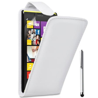 Nokia Lumia 1320/ RM-994/ RM-995/ RM-996: Accessoire Etui Housse Coque Pochette simili cuir à rabat vertical + Stylet - BLANC