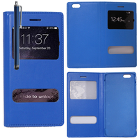 Apple iPhone 6/ 6s: Accessoire Coque Etui Housse Pochette Plastique View Case + Stylet - BLEU