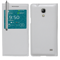 Samsung SM-G3518 Galaxy Core TD-LTE (non compatible SM-386F): Accessoire Coque Etui Housse Pochette Plastique View Case + Stylet - BLANC
