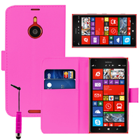 Nokia Lumia 1520/ RM-937/ RM-938/ RM-939/ RM-940: Accessoire Etui portefeuille Livre Housse Coque Pochette cuir PU + mini Stylet - ROSE