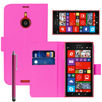 Nokia Lumia 1520/ RM-937/ RM-938/ RM-939/ RM-940: Accessoire Etui portefeuille Livre Housse Coque Pochette cuir PU + Stylet - ROSE