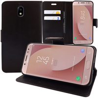 Samsung Galaxy J7 Pro 5.5": Accessoire Etui portefeuille Livre Housse Coque Pochette support vidéo cuir PU - NOIR