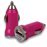 VCOMP® Adaptateur Allume cigare USB Entrée : 12 - 24V. Sortie : 5V, 1A. Couleur ROSE