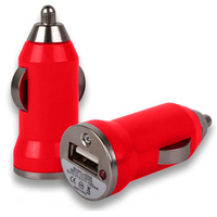 VCOMP® Adaptateur Allume cigare USB Entrée : 12 - 24V. Sortie : 5V, 1A. Couleur ROUGE