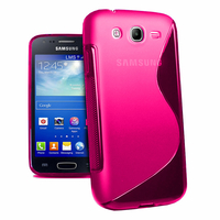 Samsung Galaxy Core I8260/ I8262 Dual Sim: Accessoire Housse Etui Pochette Coque Silicone Gel motif S Line - ROSE