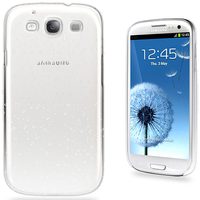 Samsung Galaxy S3 i9300/ i9305 Neo/ LTE 4G: Coque Silicone Antichoc Ultraslim motif de grains flottés - BLANC