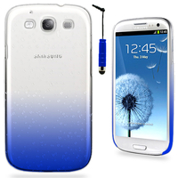 Samsung Galaxy S3 i9300/ i9305 Neo/ LTE 4G: Coque Silicone Antichoc Ultraslim motif de grains flottés + mini Stylet - BLEU