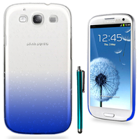 Samsung Galaxy S3 i9300/ i9305 Neo/ LTE 4G: Coque Silicone Antichoc Ultraslim motif de grains flottés + Stylet - BLEU
