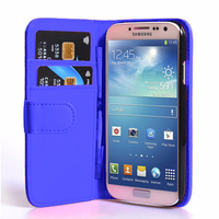 Samsung Galaxy S4 i9500/ i9505/ Value Edition I9515: Accessoire Etui portefeuille Livre Housse Coque Pochette cuir PU - BLEU