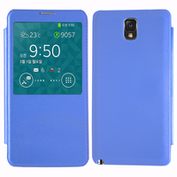 Samsung Galaxy Note 3 N9000/ N9002/ N9005/ N9006: Accessoire Coque Etui Housse Pochette Plastique View Case - BLEU
