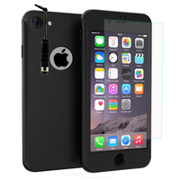 Apple iPhone 6/ 6s: Coque de protection intégrale 360° Avant Et Arrière Ultra Mince Ultra Léger avec Verre Trempé pour l'Ecran + mini Stylet - NOIR