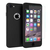Apple iPhone 6/ 6s: Coque de protection intégrale 360° Avant Et Arrière Ultra Mince Ultra Léger avec Verre Trempé pour l'Ecran - NOIR