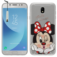 Samsung Galaxy J5 (2017) SM-J750F/DS/ J5 (2017) Duos J530F/DS: Coque Housse silicone TPU Transparente Ultra-Fine Dessin animé jolie + mini Stylet - Minnie Mouse