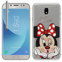 Samsung Galaxy J5 (2017) SM-J750F/DS/ J5 (2017) Duos J530F/DS: Coque Housse silicone TPU Transparente Ultra-Fine Dessin animé jolie + Stylet - Minnie Mouse