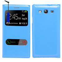 Samsung Galaxy S3 i9300/ i9305 Neo/ LTE 4G: Accessoire Coque Etui Housse Pochette Plastique View Case + mini Stylet - BLEU