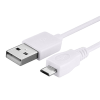 VCOMP® Câble de chargement et de données Micro-USB 2.0 1m de long - BLANC