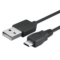 VCOMP® Câble de chargement et de données Micro-USB 2.0 1m de long - NOIR