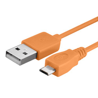 VCOMP® Câble de chargement et de données Micro-USB 2.0 1m de long - ORANGE