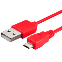 VCOMP® Câble de chargement et de données Micro-USB 2.0 1m de long - ROUGE
