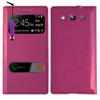 Samsung Galaxy S3 i9300/ i9305 Neo/ LTE 4G: Accessoire Coque Etui Housse Pochette Plastique View Case + mini Stylet - VIOLET