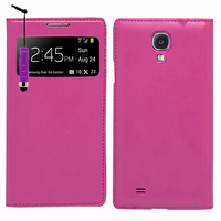 Samsung Galaxy S4 i9500/ i9505/ Value Edition I9515: Accessoire Coque Etui Housse Pochette Plastique View Case + mini Stylet - VIOLET