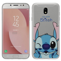 Samsung Galaxy J7 Pro 5.5": Coque Housse silicone TPU Transparente Ultra-Fine Dessin animé jolie - Stitch