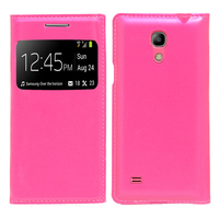 Samsung Galaxy S4 mini i9190/ S4 mini plus I9195I/ i9192/ i9195/ i9197: Accessoire Coque Etui Housse Pochette Plastique View Case - ROSE
