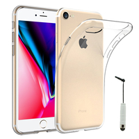 Apple iPhone 8 4.7": Accessoire Housse Etui Coque gel UltraSlim et Ajustement parfait + mini Stylet - TRANSPARENT