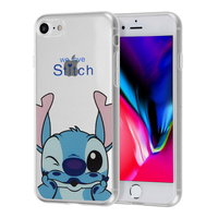 Apple iPhone 8 4.7": Coque Housse silicone TPU Transparente Ultra-Fine Dessin animé jolie - Stitch