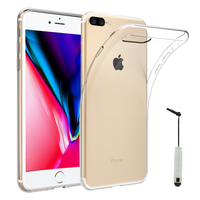 Apple iPhone 8 Plus 5.5": Accessoire Housse Etui Coque gel UltraSlim et Ajustement parfait + mini Stylet - TRANSPARENT