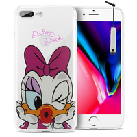 Apple iPhone 8 Plus 5.5": Coque Housse silicone TPU Transparente Ultra-Fine Dessin animé jolie + mini Stylet - Daisy Duck