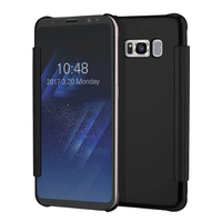 Samsung Galaxy S8+/ Galaxy S8 Plus 6.2" (non compatible Galaxy S8 5.8"): Coque Silicone gel rigide Livre rabat - NOIR