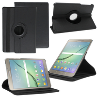 Samsung Galaxy Tab S2 8.0 SM-T710 SM-T715: Accessoire Etui Housse Coque avec support Et Rotative Rotation 360° en cuir PU - NOIR