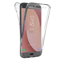 Samsung Galaxy J7 (2017) SM-J730F/DS/ J7 (2017) Duos J730F/DS: Coque Housse Silicone Gel TRANSPARENTE ultra mince 360° protection intégrale Avant et Arrière - TRANSPARENT