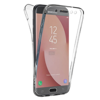 Samsung Galaxy J7 Pro 5.5": Coque Housse Silicone Gel TRANSPARENTE ultra mince 360° protection intégrale Avant et Arrière - TRANSPARENT
