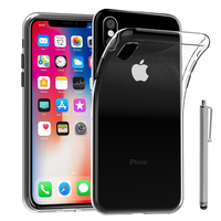Apple Iphone X 5.8"/ iPhone 10/ iPhone Ten: Accessoire Housse Etui Coque gel UltraSlim et Ajustement parfait + Stylet - TRANSPARENT
