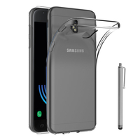 Samsung Galaxy J3 (2017) J330F/DS/ J330G/DS/ J3 Pro (2017) (non compatible Galaxy J3 2016/ 2015): Accessoire Housse Etui Coque gel UltraSlim et Ajustement parfait + Stylet - TRANSPARENT