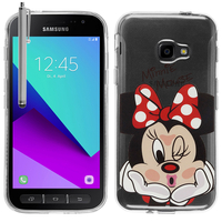 Samsung Galaxy Xcover 4: Coque Housse silicone TPU Transparente Ultra-Fine Dessin animé jolie + Stylet - Minnie Mouse