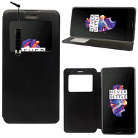 OnePlus 5 A5000 5.5": Etui View Case Flip Folio Leather cover + mini Stylet - NOIR