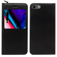 Apple iPhone 8 4.7": Etui View Case Flip Folio Leather cover + mini Stylet - NOIR