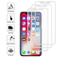 Apple Iphone X 5.8"/ iPhone 10/ iPhone Ten: Lot/ Pack de 3 Films en Verre Trempé Bord Incurvé Resistant