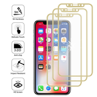 Apple Iphone X 5.8"/ iPhone 10/ iPhone Ten: Lot/ Pack de 3 Films en Verre Trempé Bord Incurvé Resistant