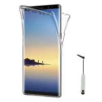 Samsung Galaxy Note 8 6.3"/ Note8 Duos: Coque Housse Silicone Gel TRANSPARENTE ultra mince 360° protection intégrale Avant et Arrière + mini Stylet - TRANSPARENT