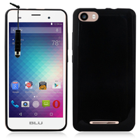 BLU Dash M2 5.0": Housse Coque TPU Silicone Gel Souple Translucide Ultra Fine + mini Stylet - NOIR