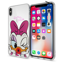 Apple Iphone X 5.8"/ iPhone 10/ iPhone Ten: Coque Housse silicone TPU Transparente Ultra-Fine Dessin animé jolie + mini Stylet - Daisy Duck